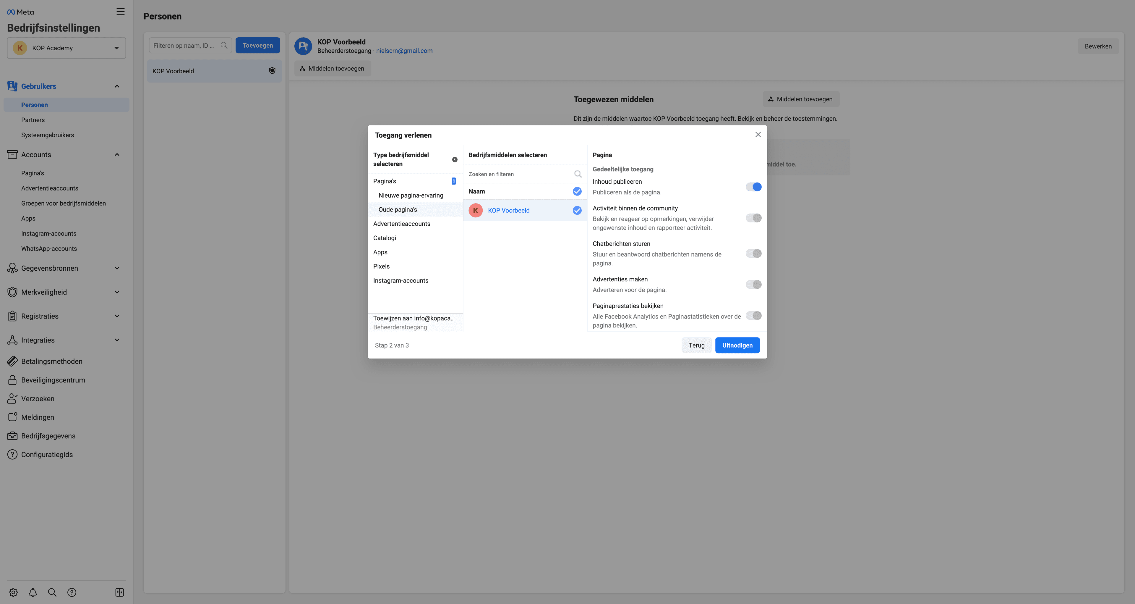 Toegang verlenen tot Facebook Bedrijfsmanager, stap 3