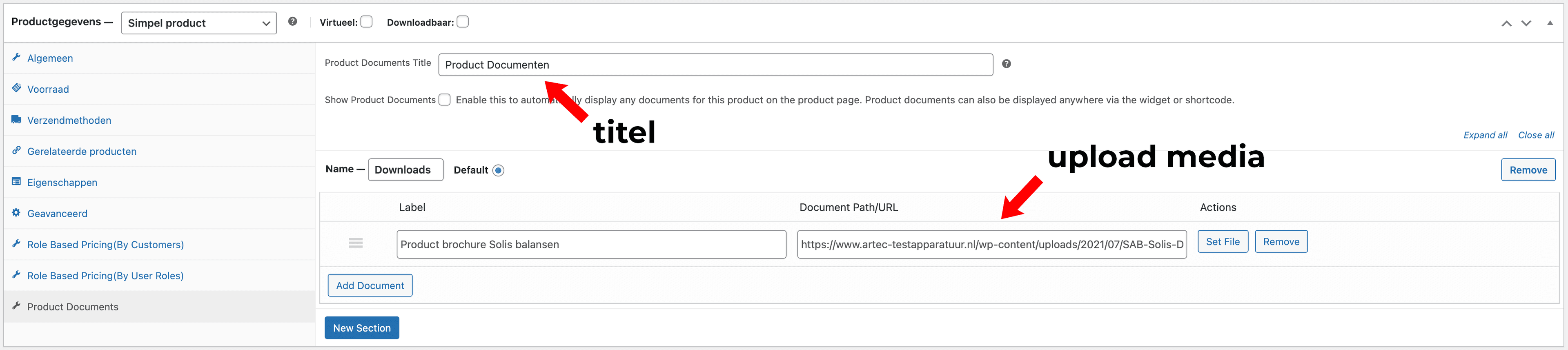 Hoe voeg ik een pdf toe aan een product?, stap 2