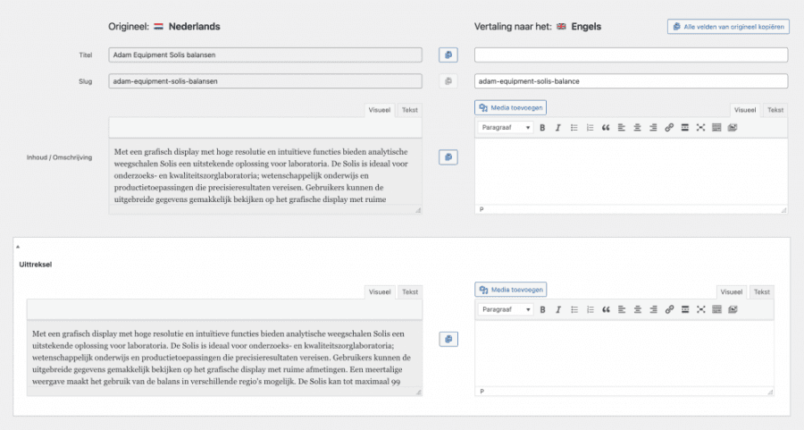 Hoe vertaal ik een product in WooCommerce?, stap 3