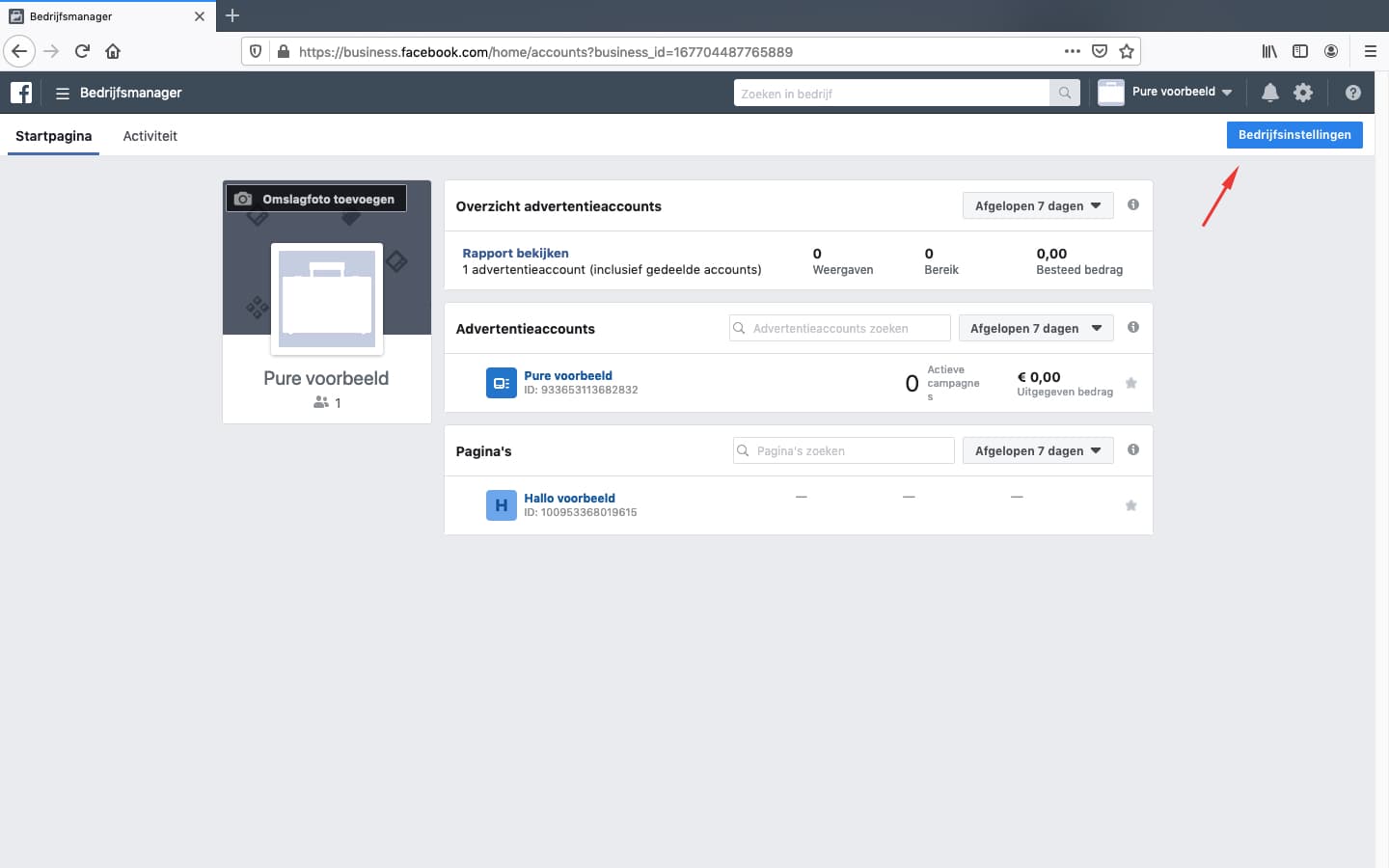 Toegang verlenen tot Facebook Bedrijfsmanager, stap 2