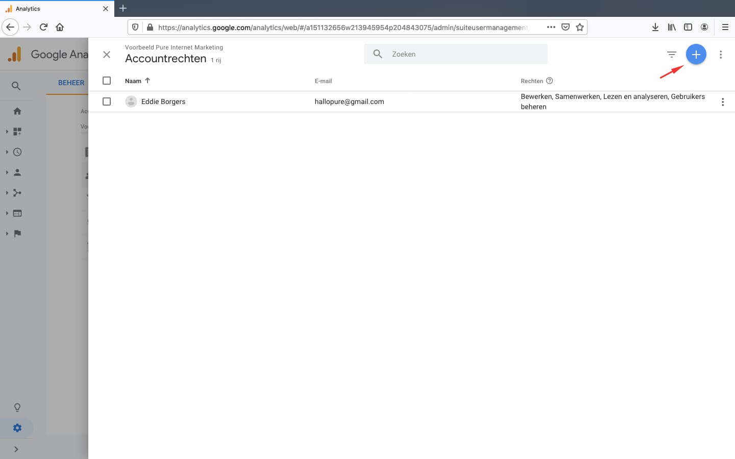 Toegang verlenen tot Google Analytics (oud), stap 3